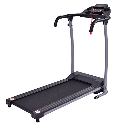 Goplus 800W Folding Treadmill Electric Motorized Power Fitness Running Machine with LED Display and Mobile Phone Holder Perfect for Home Use (Black) Image
