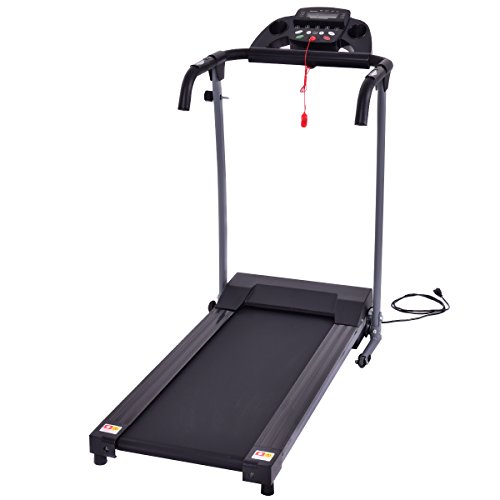 Goplus 800W Folding Treadmill Electric Motorized Power Fitness Running Machine with LED Display and Mobile Phone Holder Perfect for Home Use (Black) Feature Image