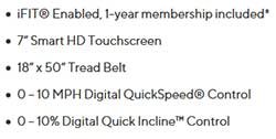 400i Fitness Treadmill Features